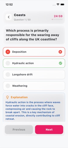 GCSE Geography MCQ screenshot