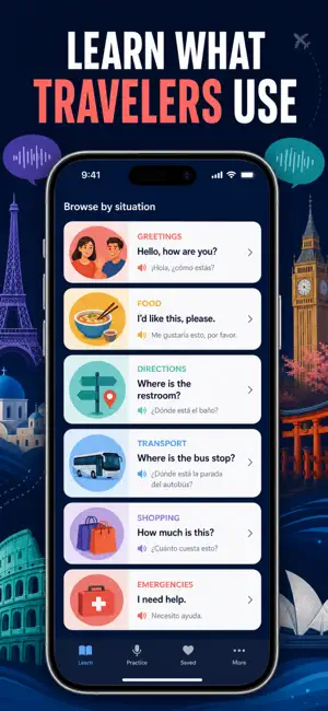PhraseLearn: Travel Phrasebook screenshot 3