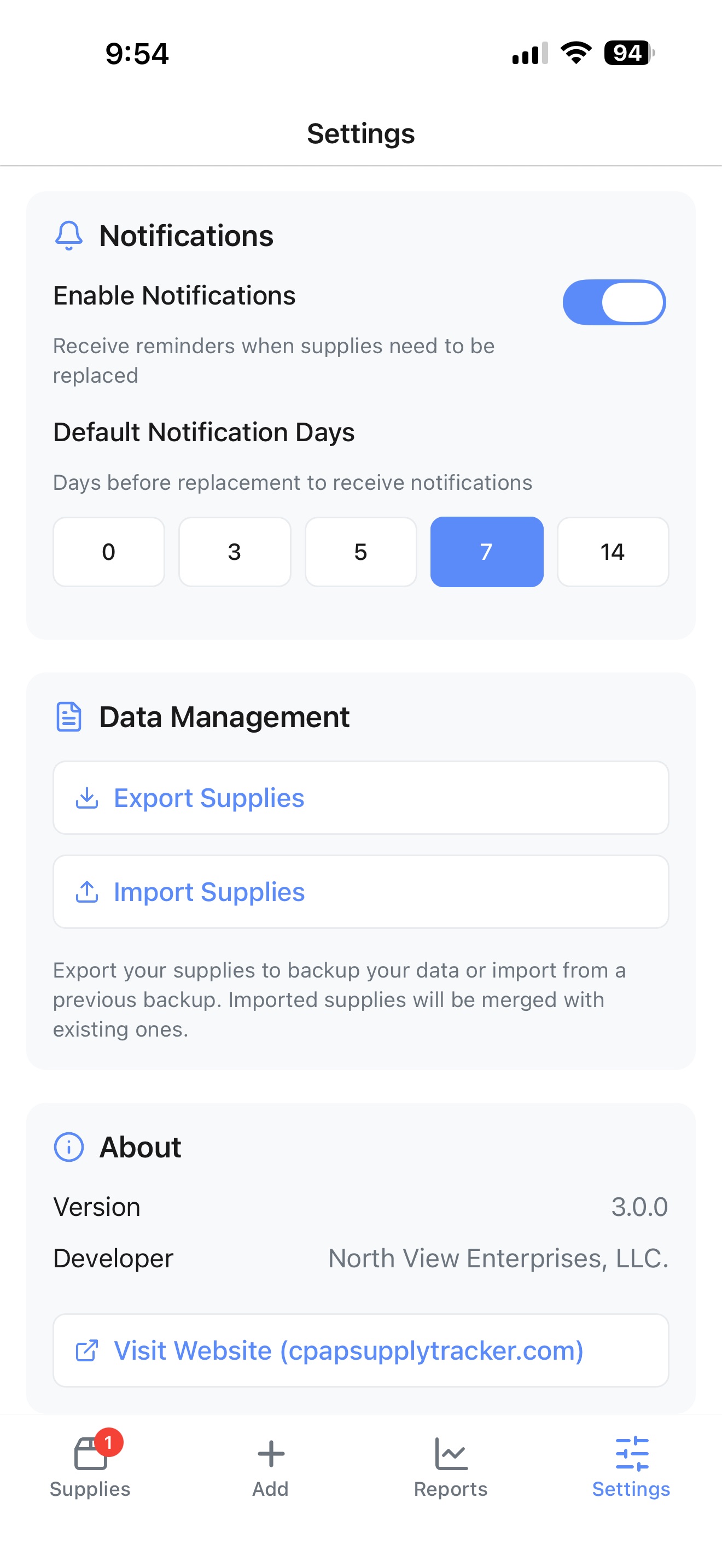 CPAP Supply Tracker screenshot 6