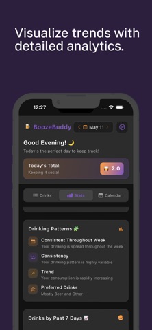 BoozeBuddy – Alcohol Tracker iPhone screenshot