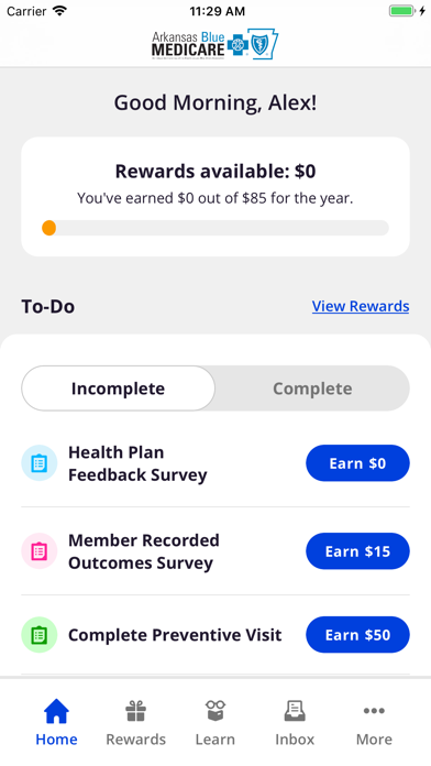 Arkansas Healthy Blue Rewards Screenshot