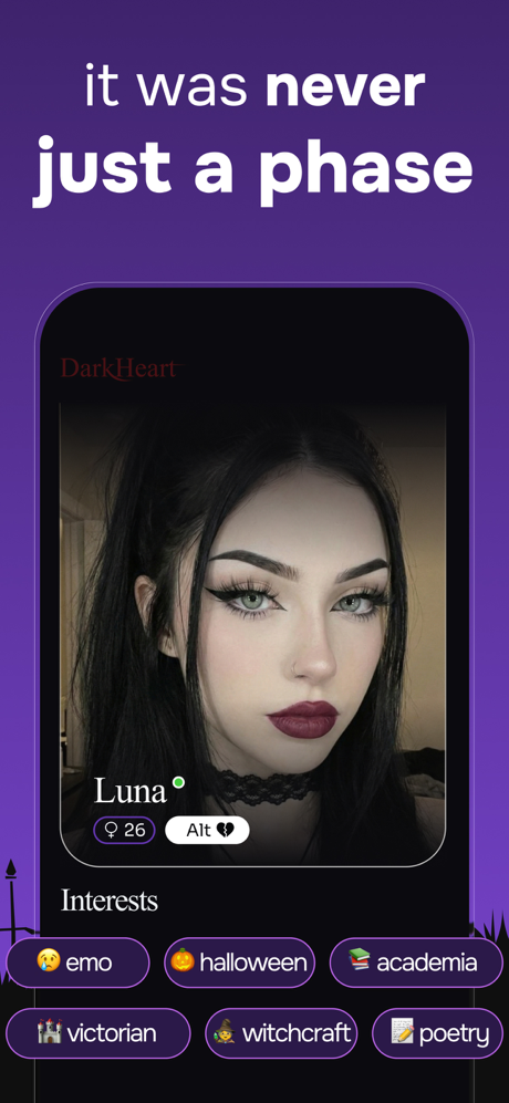 DarkHeart: Goth Dating App screenshot 5
