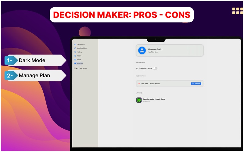 Decision Maker: Pros - Cons iPhone screenshot