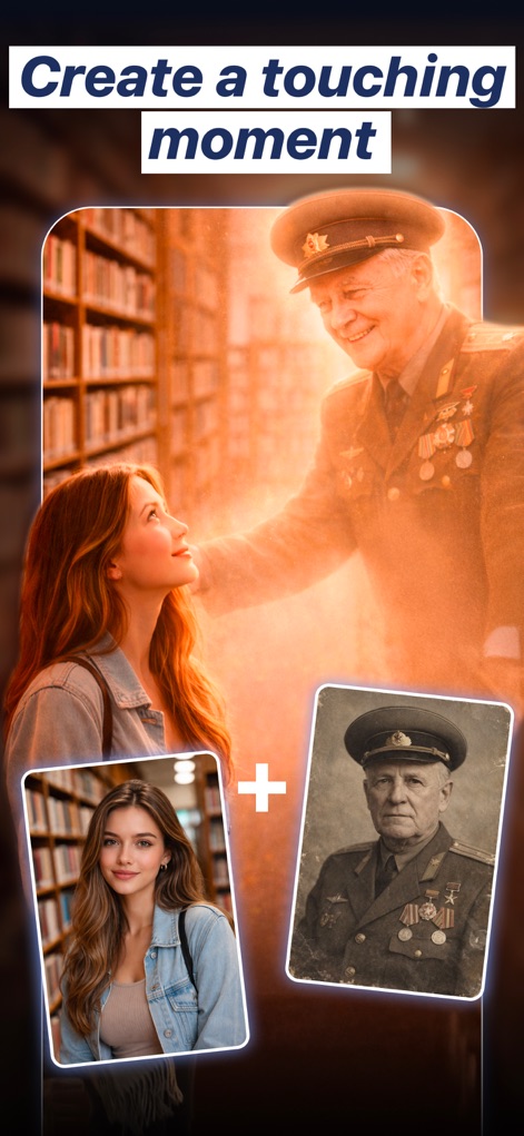 Photica・Live Photo AI Animator - Nutzer können historische Porträts zum Leben erwecken, um eine emotionale Interaktion mit geliebten Menschen zu inszenieren und bleibende Andenken zu schaffen.