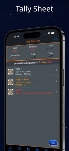 Seated Liberty Quarter iPhone screenshot