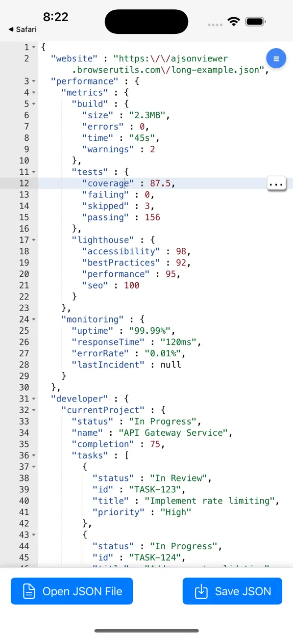 #4. Advanced JSON Viewer (iOS) Ved: Acrogenesis LLC