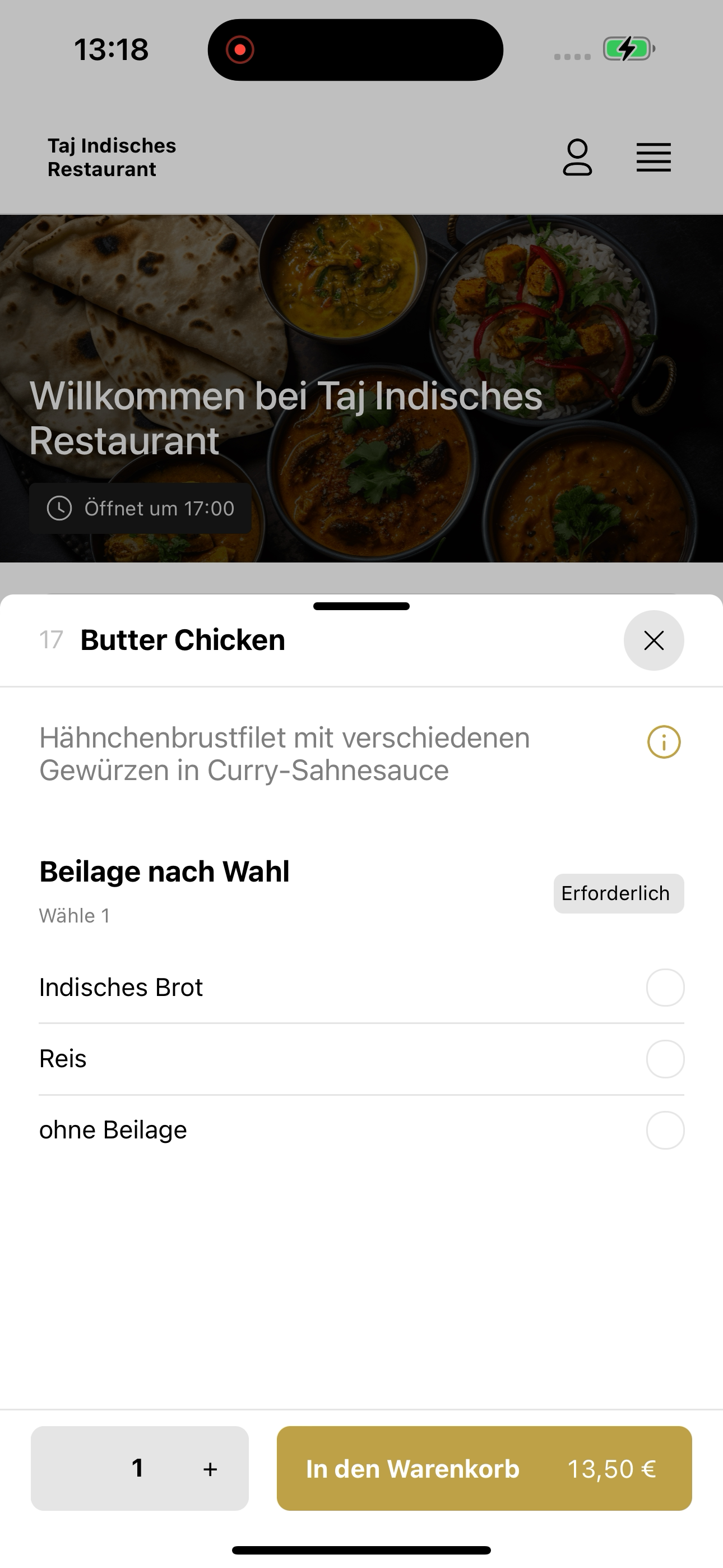 Taj Indisches Restaurant DE screenshot 8