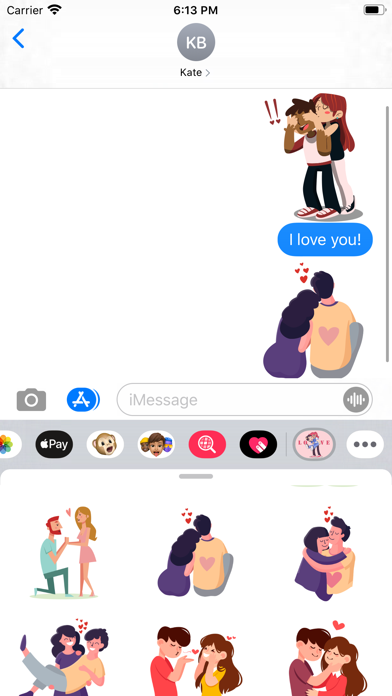 Screenshot #1 pour Couple Hugs Stickers