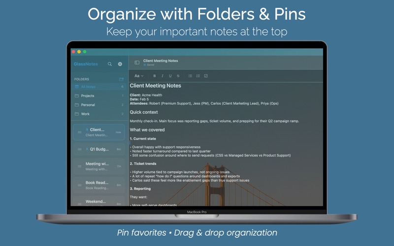 GlassNotes: Transparent Notes screenshot
