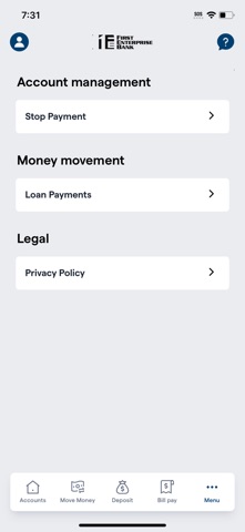 First Enterprise Bank Mobile Screenshot 5 of 6
