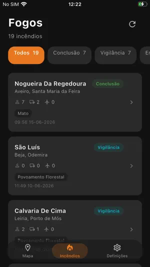 Fogos Wildfire Alerts Portugal screenshot 2