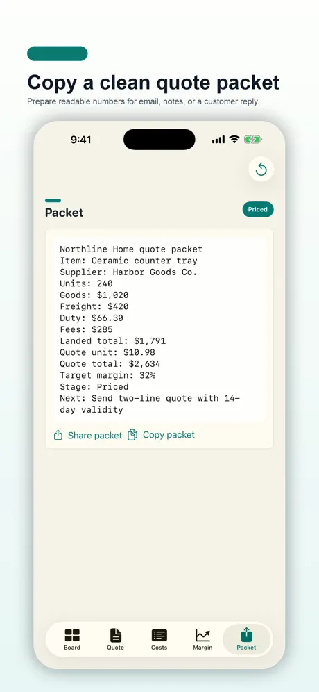 Landed Cost Quote Studio screenshot 5