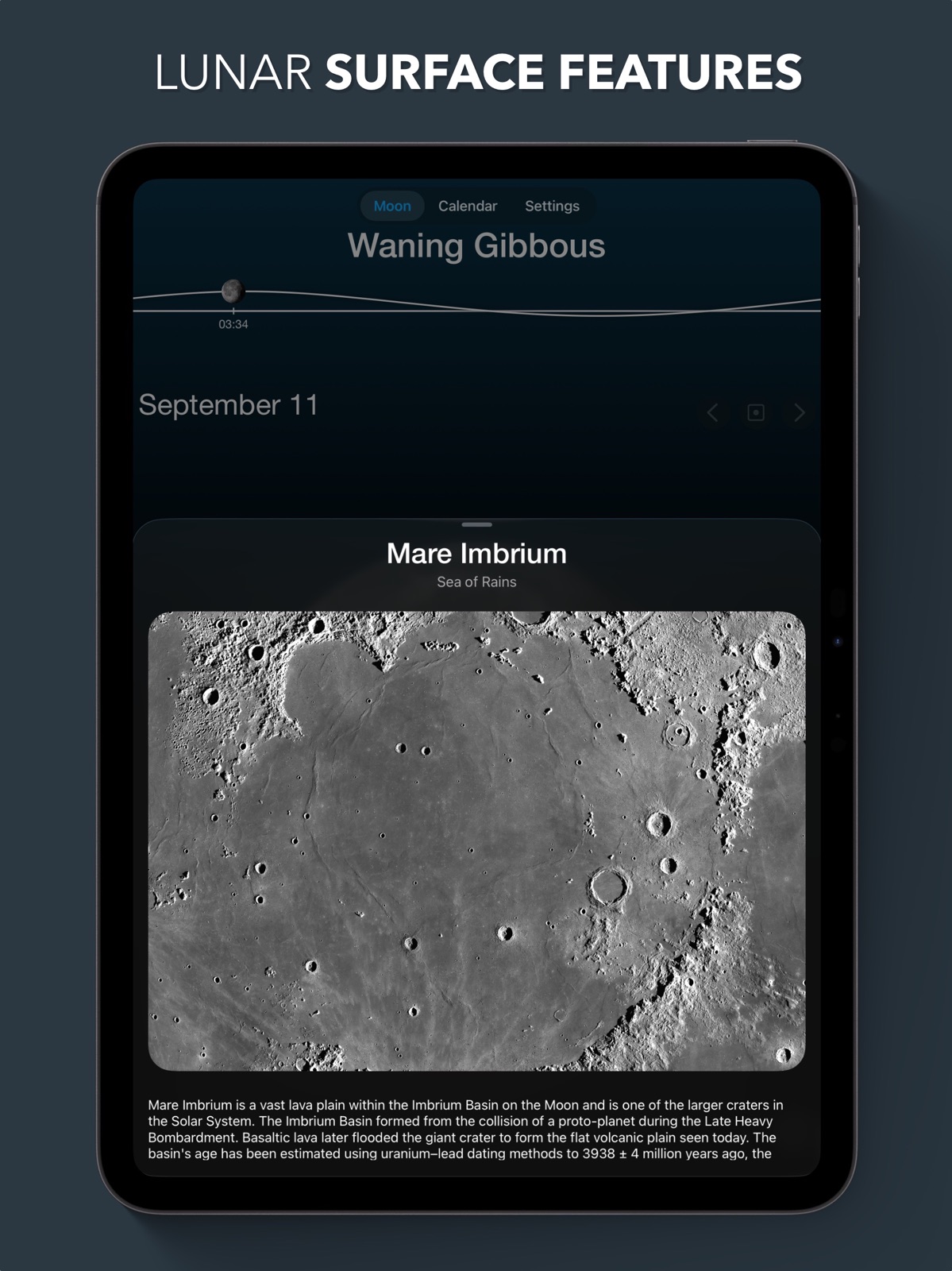 Lunar - Moon Phase & Widgets ipad screenshot 3