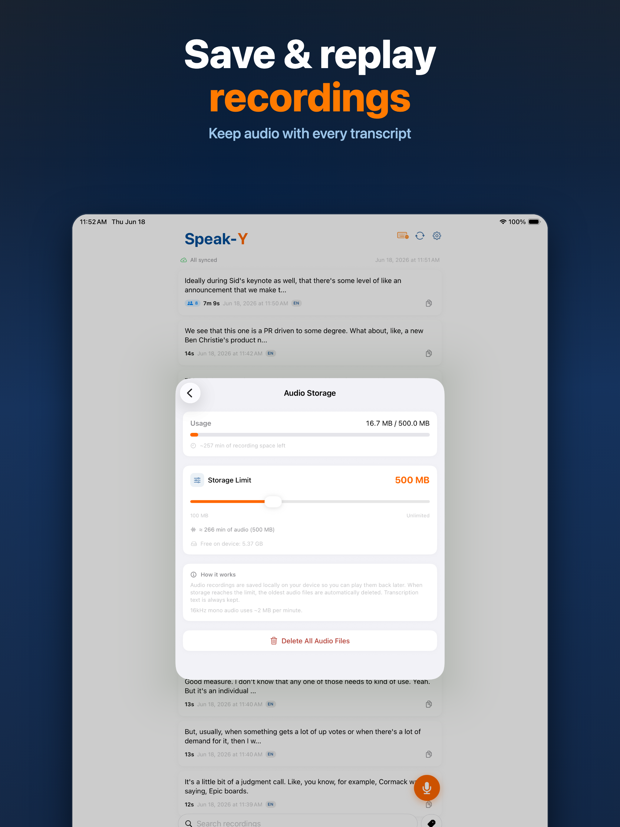 Speak-Y Voice Notes & Meetings screenshot 15