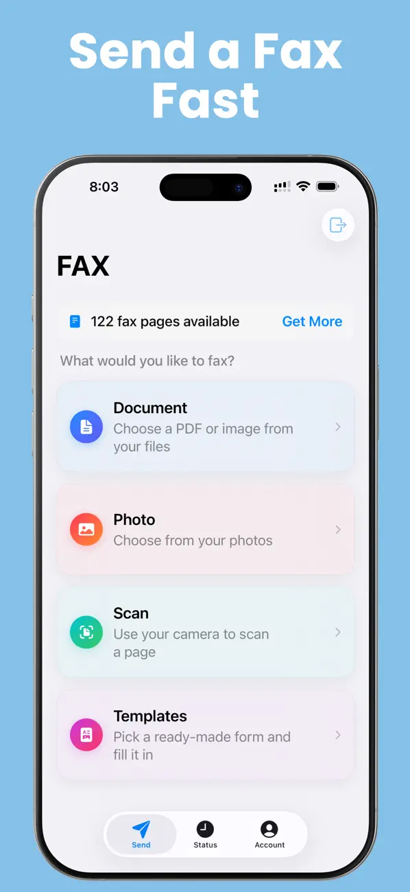 Screenshot #1 pour Faxeau: Send Fax from Phone