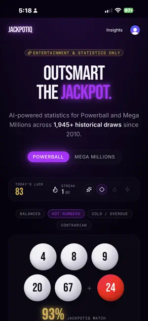 JackpotIQ - Lottery Stats screenshot 1