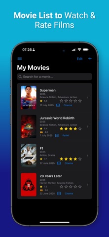Movie List Watch & Rate Films screenshot