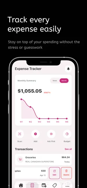 Pink Finance AI iPhone screenshot 4