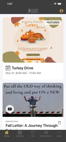 Victory Church Tiverton app screenshot