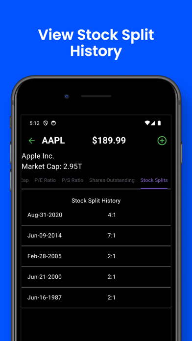 Stock Financials App Screenshot