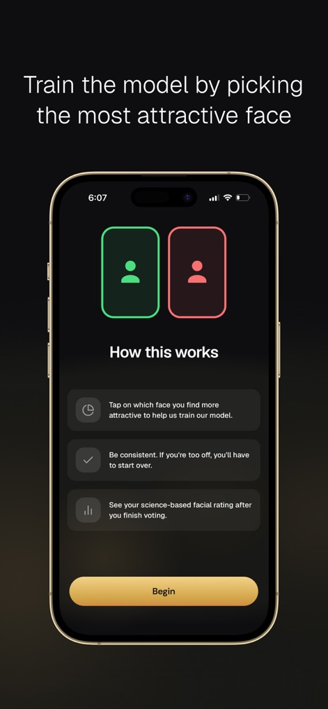 Areum - Users can actively participate in calibrating the model by making quick pairwise selections between AI-generated faces for consistent scoring.