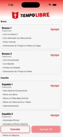 Tiempo Libre Gym screenshot
