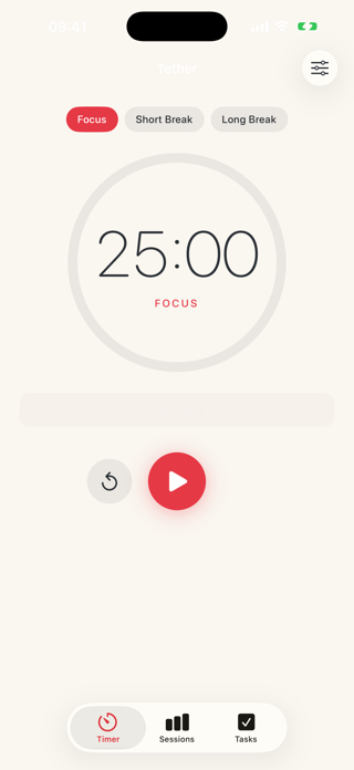 Tether Focus Timer Screenshot 1 of 3