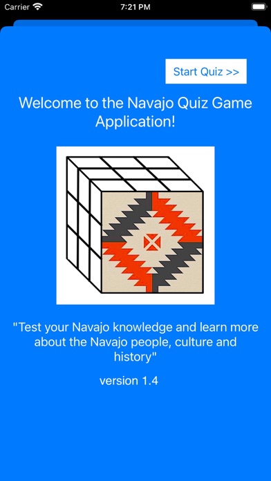 Navajo Quiz Game Application Screenshot