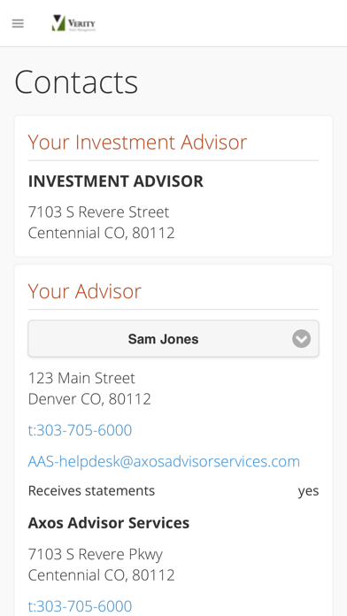 Verity Asset Management Screenshot