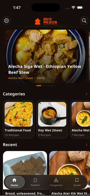 Mesob - Ethiopian Food Recipe screenshot 1