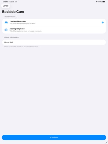 Bedside Care iPad screenshot