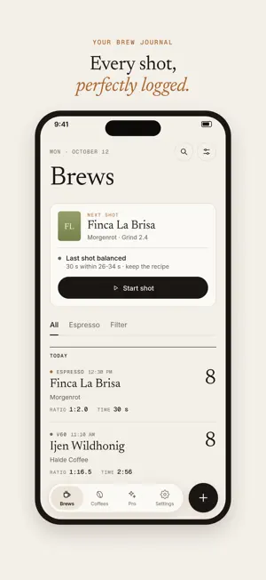 Shotbook - Brew Log screenshot 1