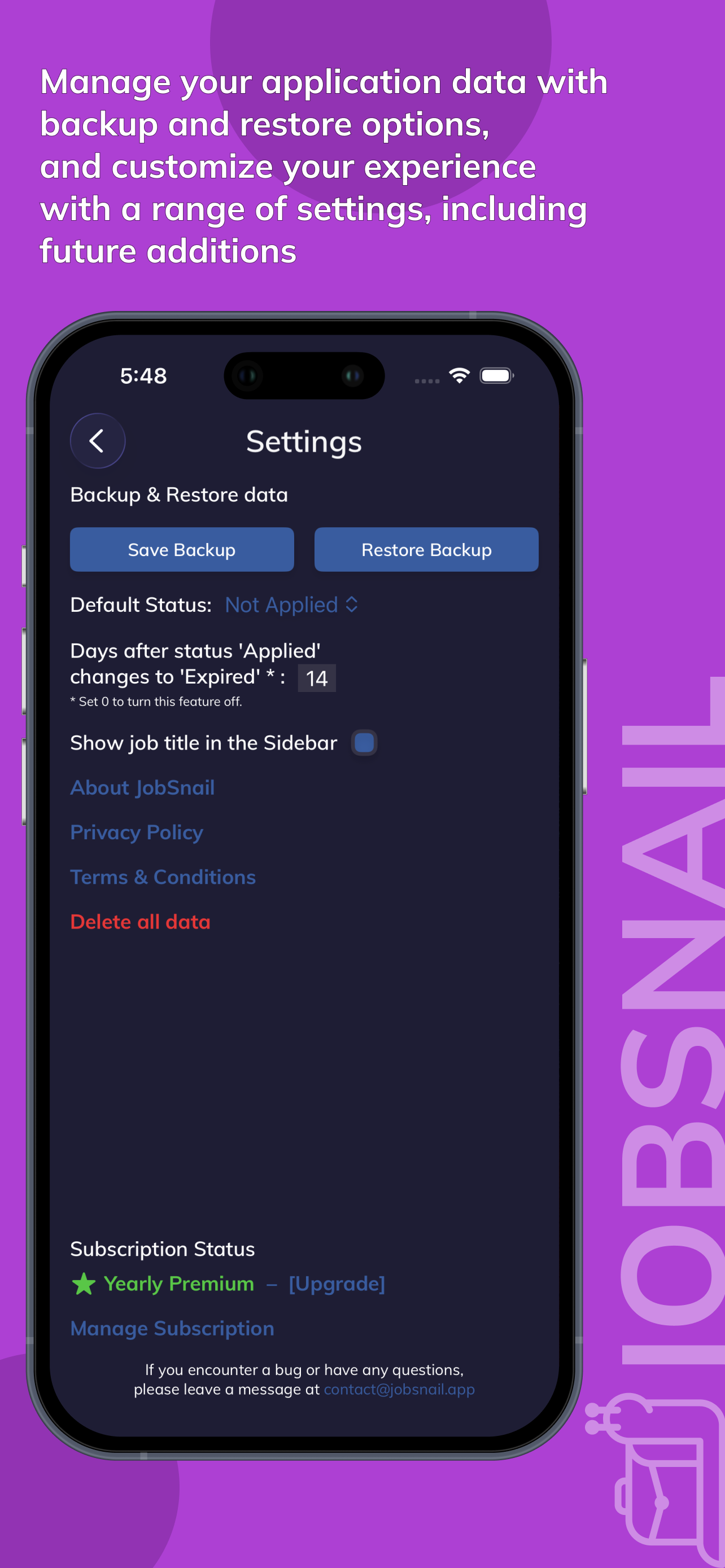 JobSnail: Job Search Manager