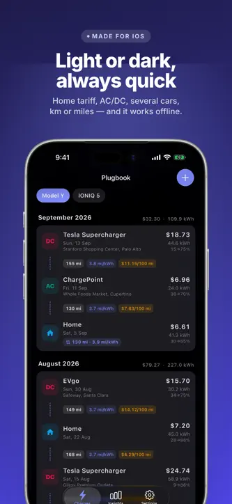 Plugbook: EV Charging Log screenshot 7