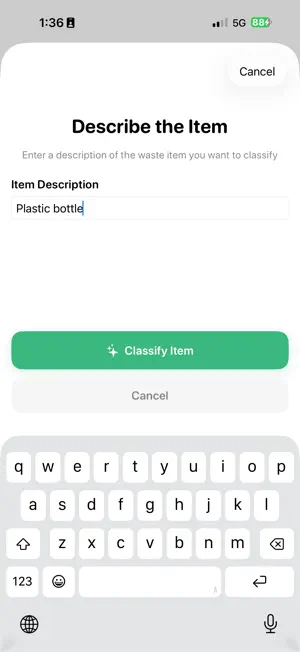 Smart Waste Classifier screenshot 1