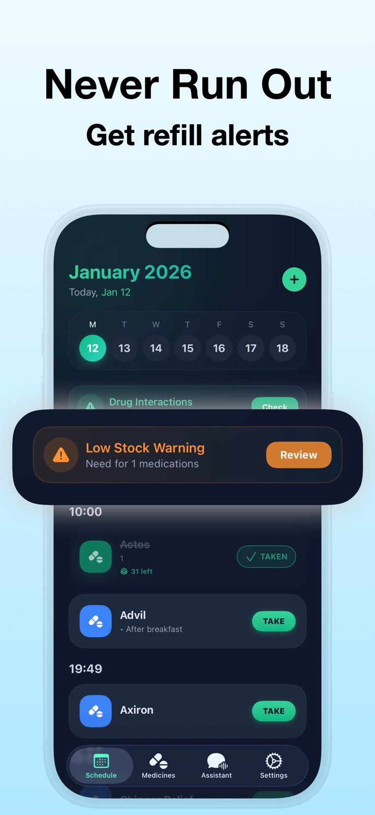 Private Pill Reminder DoseMed iphone screenshot 3