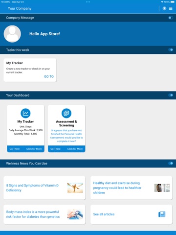 WellSteps iPad screenshot
