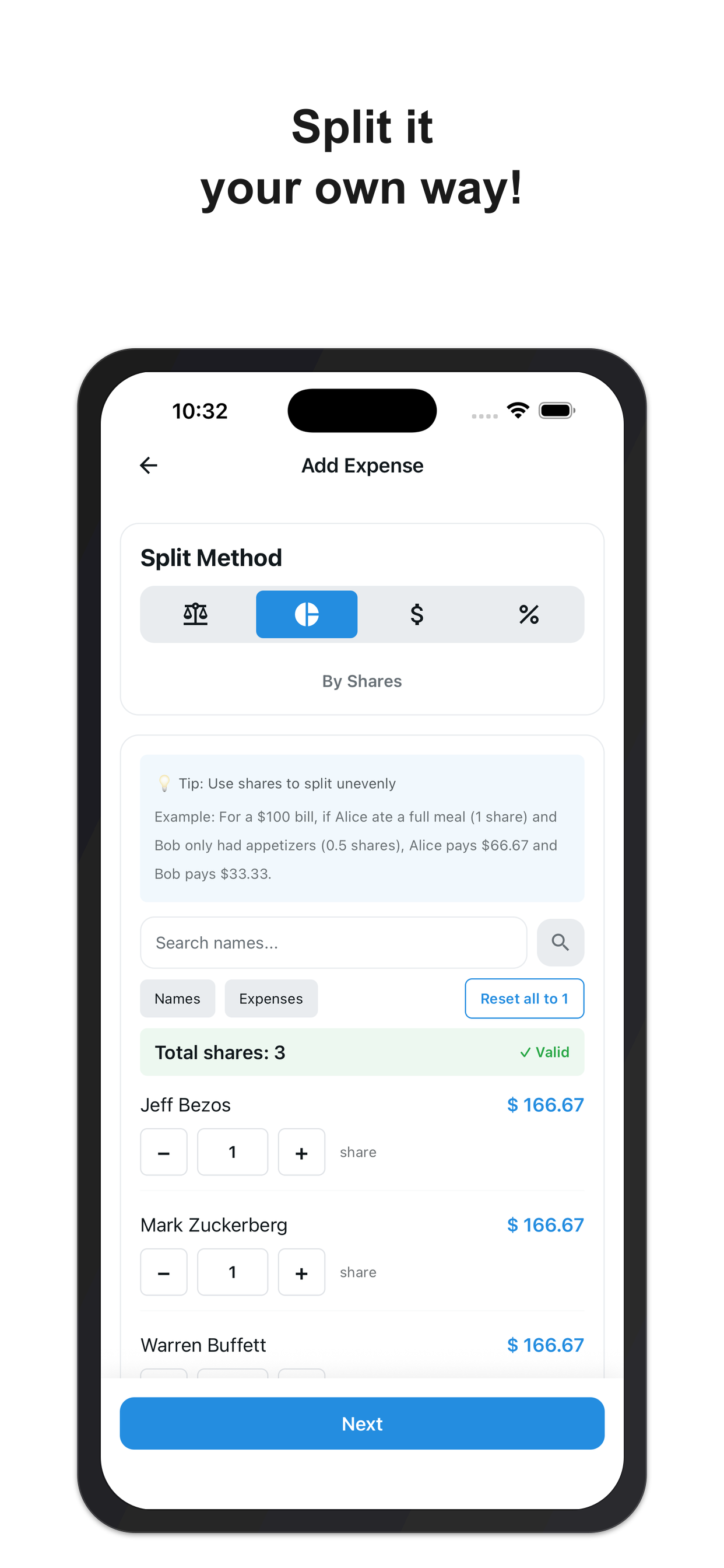 Trip Split: Expenses