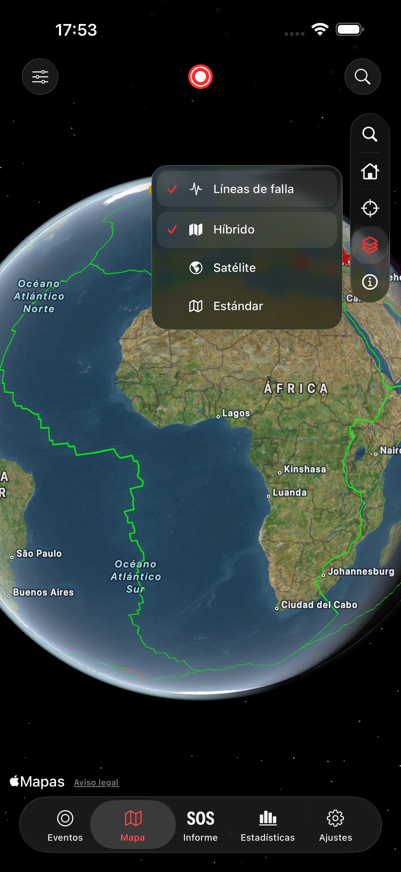Screenshot 1 of Terremotos - Alertas