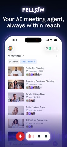 Fellow - AI Meeting Assistant app screenshot