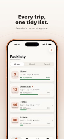 Packlisty: Travel Packing List Screenshot 1 of 6