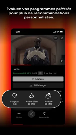 Capture d'écran de Netflix sur iPhone 4