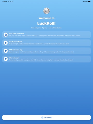 LuckRoll iPad screenshot