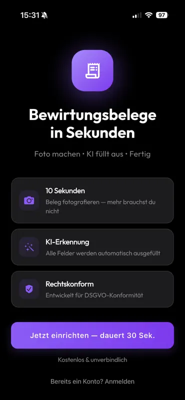Bewirtungsbeleg.net screenshot 1 of 8