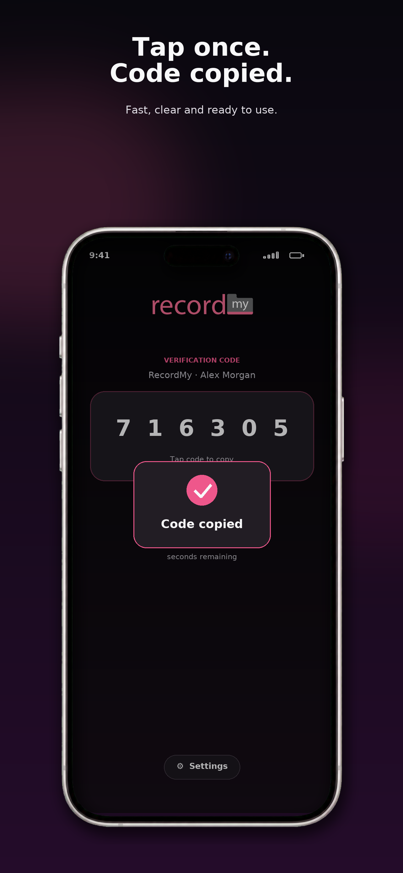 RecordMy MFA screenshot 2