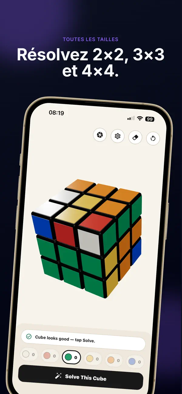Screenshot #1 pour Wurfel – Solveur de Cube