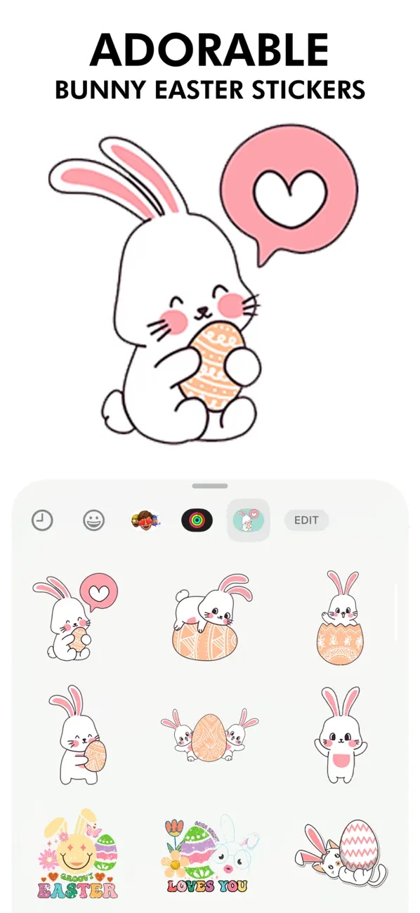 Screenshot #1 pour Adorable Bunny Easter Stickers