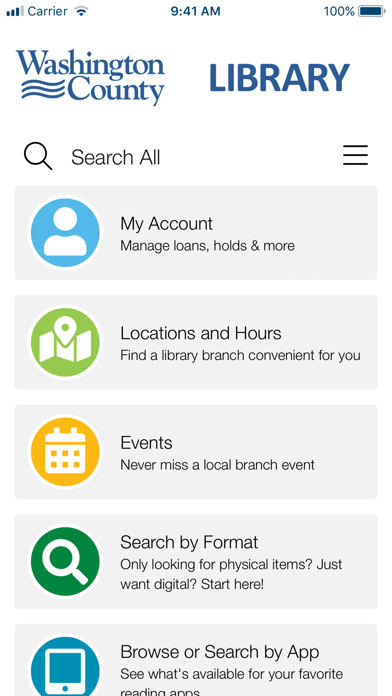 Washington County Library Screenshot