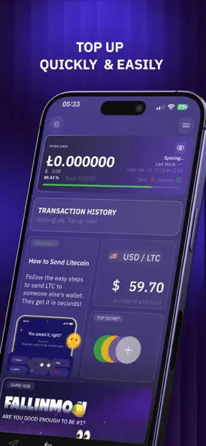 Brainwallet: Litecoin Wallet screenshot 2