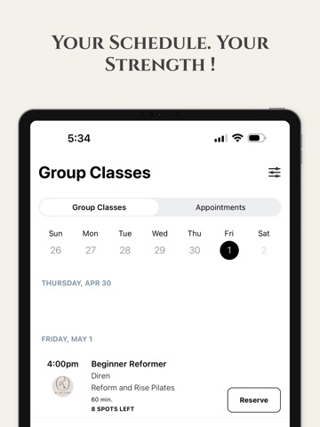 Reform and Rise Pilates iPad screenshot